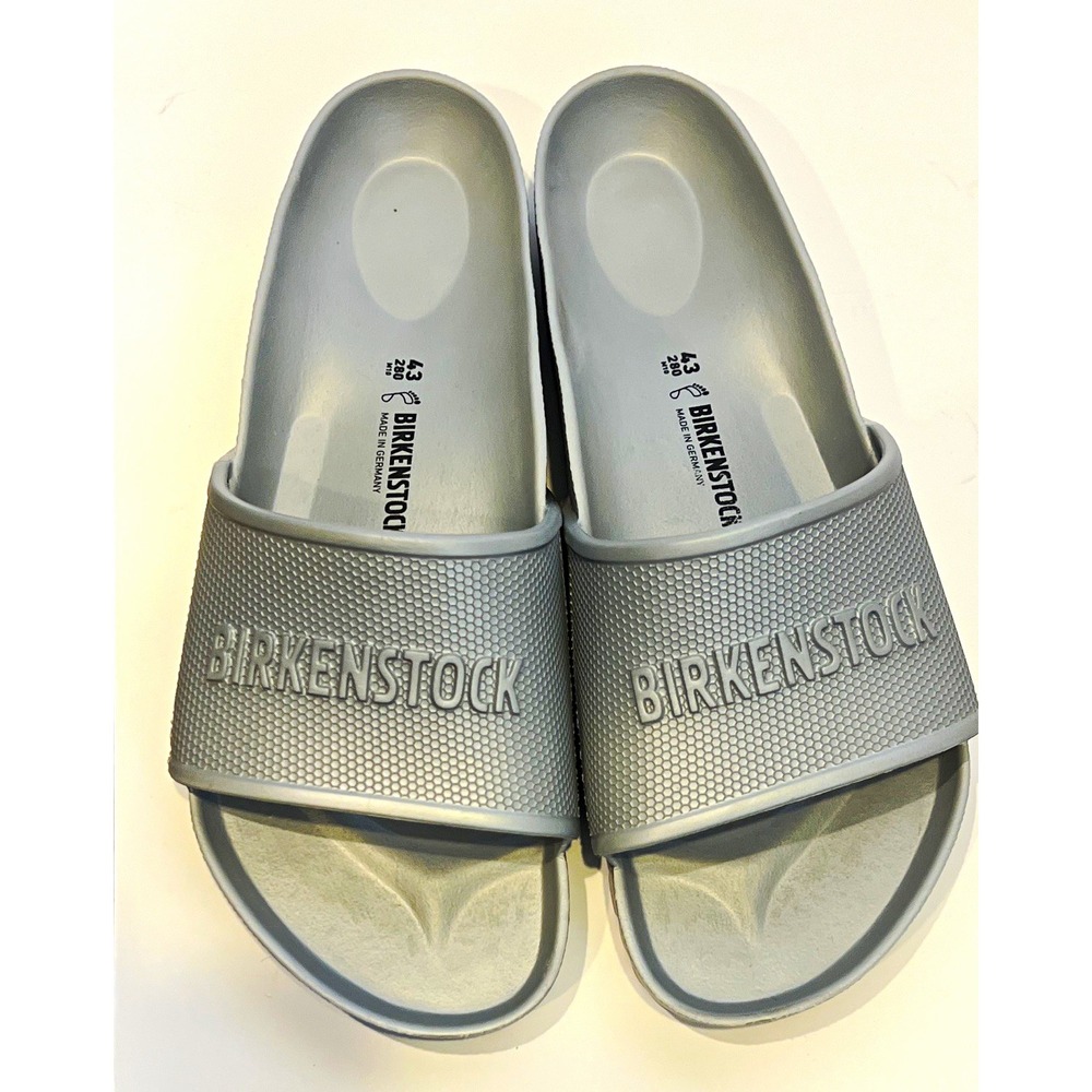 Birkenstock Casual Mens Silver Rubber Slide Sandals Slip On US 10 EU 43